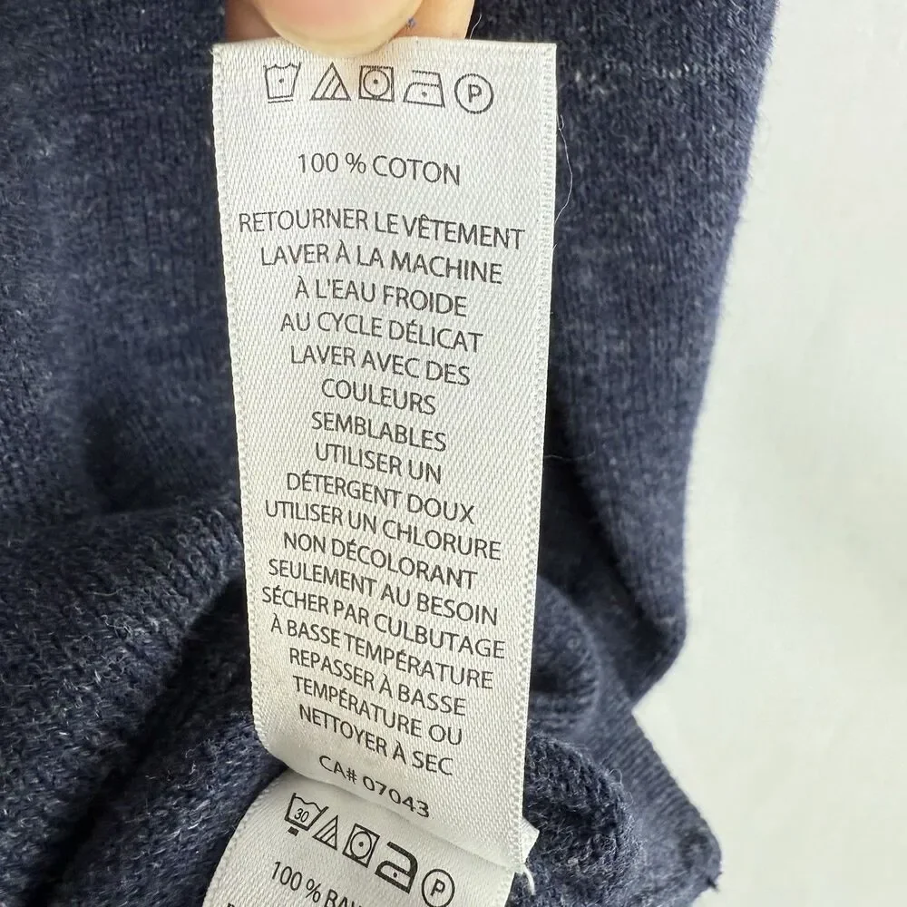 Porter & Ash Henley Sweater Mens Size M Blue Long Sleeve Casual Preppy